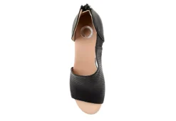 Journee Collection Womens Aretha Wedge Sandal - Black -Shoe Promotion Shop US 01 102152 05