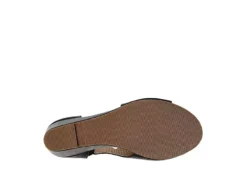 Journee Collection Womens Aretha Wedge Sandal - Black -Shoe Promotion Shop US 01 102152 06