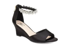 Journee Collection Womens Connor Wedge Sandal - Black