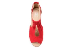 Journee Collection Womens Kedzie Wedge Sandal - Red -Shoe Promotion Shop US 01 102268 05