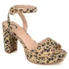Journee Collection Womens Nairri Platform Sandal - Leopard