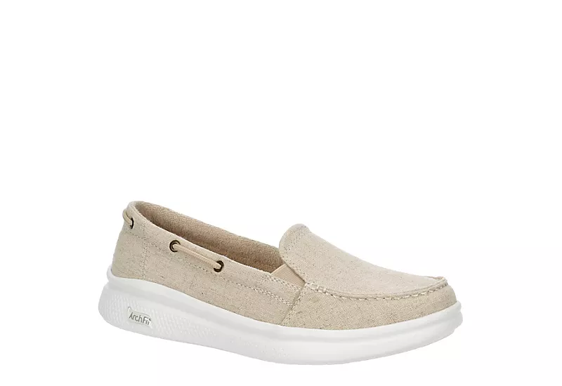 Skechers Womens Arch Fit Skipper Beyond Swell Slip On Sneaker - Natural 3 Skechers Womens Arch Fit Skipper Beyond Swell Slip On Sneaker - Natural