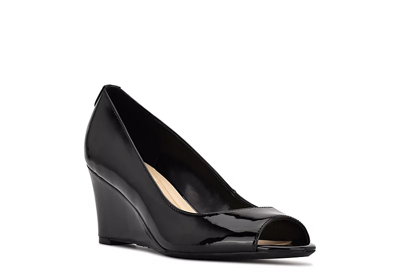 Nine West Womens Cape 9x9 Wedge - Black 3 Nine West Womens Cape 9x9 Wedge - Black