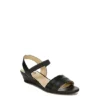 Lifestride Womens Yuma Wedge Sandal - Black -Shoe Promotion Shop US 01 201296 00