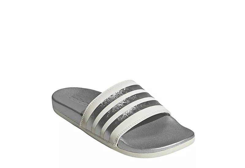 Adidas Womens Adilette Comfort Slide Sandal - White 3 Adidas Womens Adilette Comfort Slide Sandal - White
