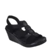 Skechers Womens Rumble On - Camp Glam Wedge Sandal - Black -Shoe Promotion Shop US 01 203242 00