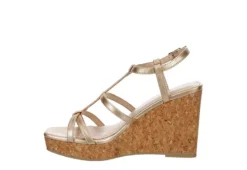 Michael By Michael Shannon Womens Natalia Wedge Sandal - Gold -Shoe Promotion Shop US 01 203300 03