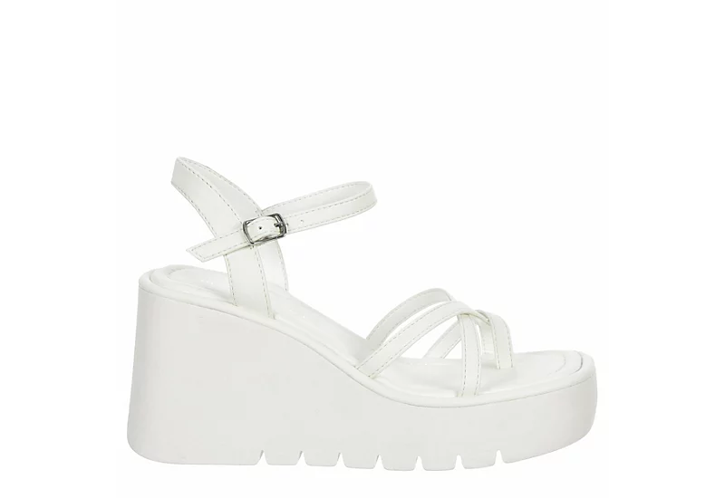 Madden Girl Womens Vaultt Wedge Sandal - White 4 Madden Girl Womens Vaultt Wedge Sandal - White - Image 2