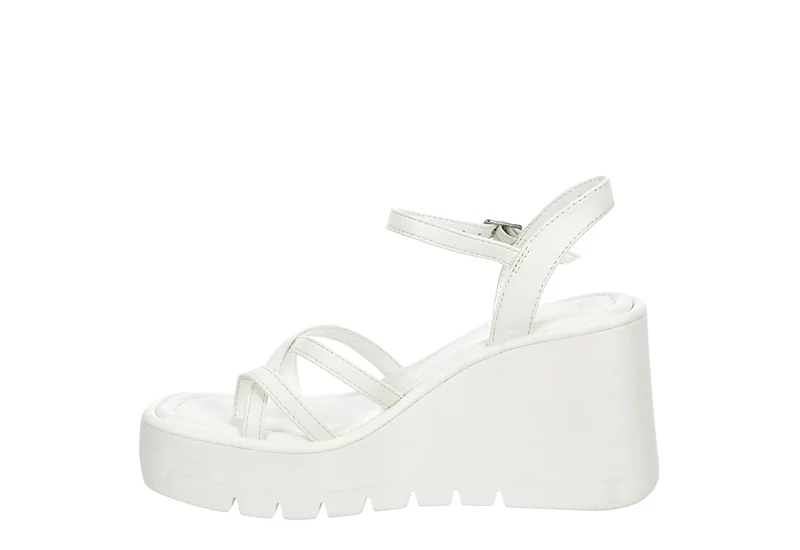 Madden Girl Womens Vaultt Wedge Sandal - White 6 Madden Girl Womens Vaultt Wedge Sandal - White - Image 4