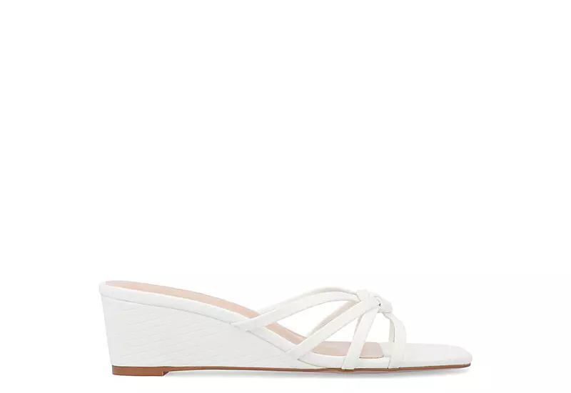 Journee Collection Womens Blayke Wedge Slip On Sandal - White 4 Journee Collection Womens Blayke Wedge Slip On Sandal - White - Image 2
