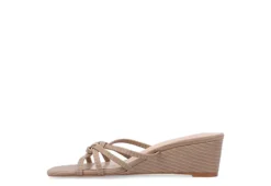 Journee Collection Womens Blayke Wedge Slip On Sandal - Taupe -Shoe Promotion Shop US 01 203694 03