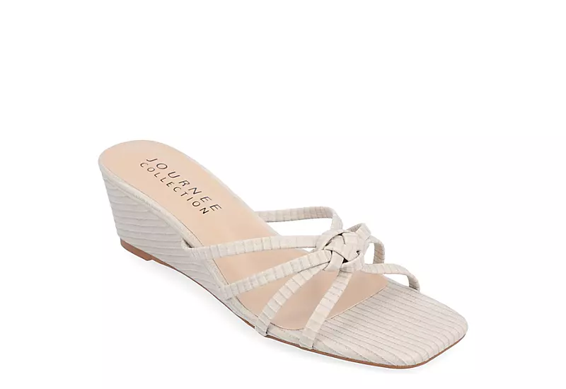Journee Collection Womens Blayke Wedge Slip On Sandal - Beige 3 Journee Collection Womens Blayke Wedge Slip On Sandal - Beige
