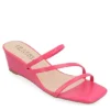 Journee Collection Womens Takarah Wedge Slip On Sandal - Pink -Shoe Promotion Shop US 01 203887 00