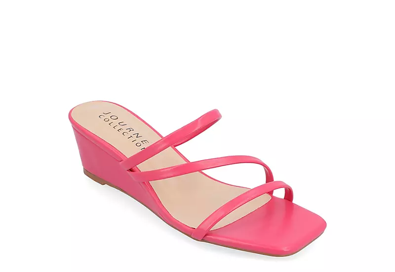 Journee Collection Womens Takarah Wedge Slip On Sandal - Pink 3 Journee Collection Womens Takarah Wedge Slip On Sandal - Pink