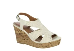 Jellypop Womens Lisbon Wedge Sandal - Natural