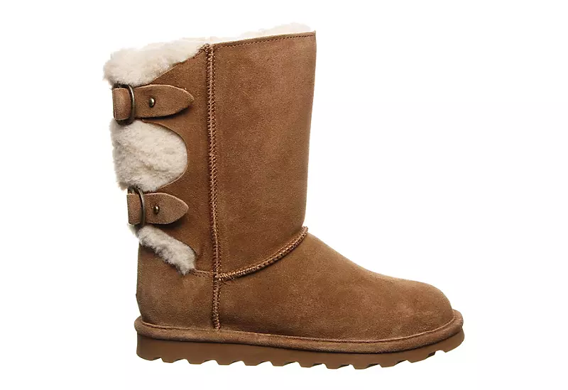 Bearpaw Womens Eloise Wide Calf Fur Boot - Tan 4 Bearpaw Womens Eloise Wide Calf Fur Boot - Tan - Image 2