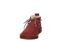 Bearpaw Womens Skye Lace-up Fur Boot - Dark Red -Shoe Promotion Shop US 01 300814 02