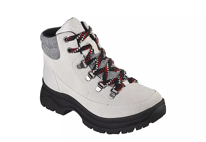 Skechers Womens Broadies Lace Up Boot - Off White 3 Skechers Womens Broadies Lace Up Boot - Off White