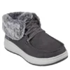 Skechers Womens Skipper Wave Cozy Queen Lace-up Fur Boot - Dark Grey