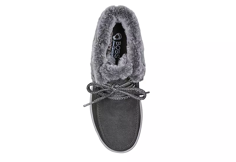Skechers Womens Skipper Wave Cozy Queen Lace-up Fur Boot - Dark Grey 6 Skechers Womens Skipper Wave Cozy Queen Lace-up Fur Boot - Dark Grey - Image 4
