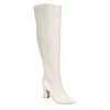 Michael By Michael Shannon Womens Camille Wide Calf Over The Knee Boot - Off White -Shoe Promotion Shop US 01 302768 00