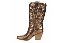 Michael By Michael Shannon Womens Faith Wide Calf Western Boot - Bronze -Shoe Promotion Shop US 01 302814 03