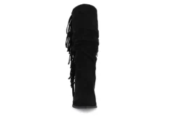 Journee Collection Womens Hartly Fringed Wide Calf Dress Boot - Black -Shoe Promotion Shop US 01 303177 02