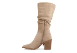 Journee Collection Womens Hartly Fringed Wide Calf Dress Boot - Taupe -Shoe Promotion Shop US 01 303178 03