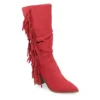 Journee Collection Womens Hartly Fringed Extra Wide Calf Dress Boot - Red 2 Journee Collection Womens Hartly Fringed Extra Wide Calf Dress Boot - Red -Shoe Promotion Shop US 01 303199 00