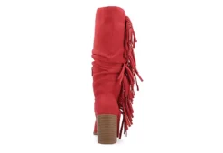 Journee Collection Womens Hartly Fringed Extra Wide Calf Dress Boot - Red -Shoe Promotion Shop US 01 303199 04