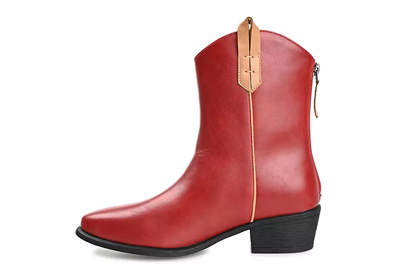 Journee Collection Womens Novva Western Ankle Boot - Red 6 Journee Collection Womens Novva Western Ankle Boot - Red - Image 4