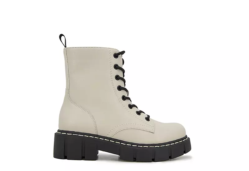 Unionbay Womens Lester Combat Boot - Off White 4 Unionbay Womens Lester Combat Boot - Off White - Image 2