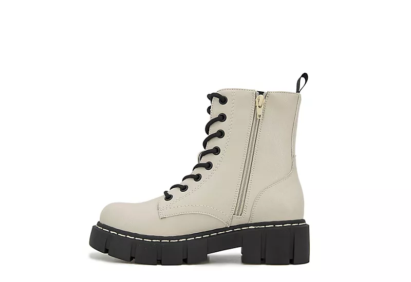 Unionbay Womens Lester Combat Boot - Off White 5 Unionbay Womens Lester Combat Boot - Off White - Image 3
