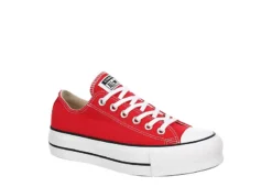 Converse Womens Chuck Taylor All Star Low Top Lift Sneaker - Red