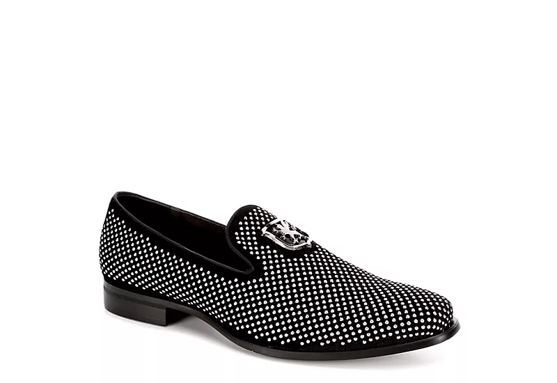 Stacy Adams Mens Swagger Studded Slip On Oxford - Black 3 Stacy Adams Mens Swagger Studded Slip On Oxford - Black