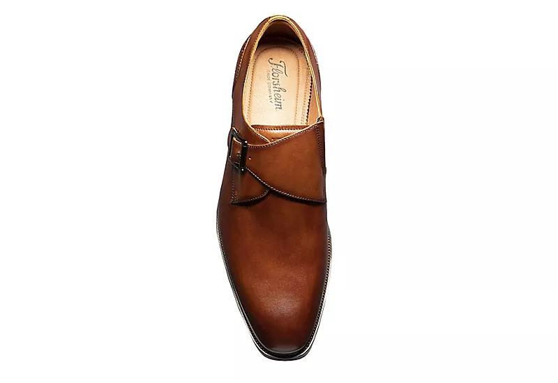 Florsheim Mens Sorrento Plain Toe Single Monk Strap Oxford - Cognac 8 Florsheim Mens Sorrento Plain Toe Single Monk Strap Oxford - Cognac - Image 6