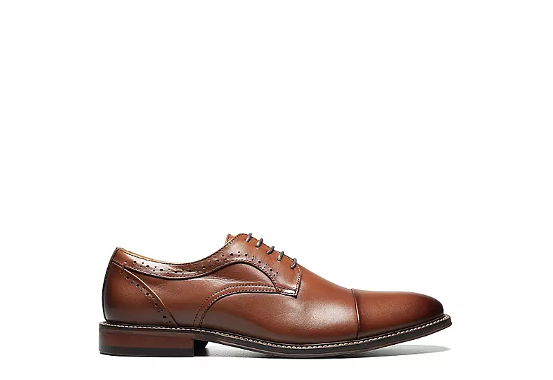 Stacy Adams Mens Maddox Cap Toe Oxford - Cognac 4 Stacy Adams Mens Maddox Cap Toe Oxford - Cognac - Image 2