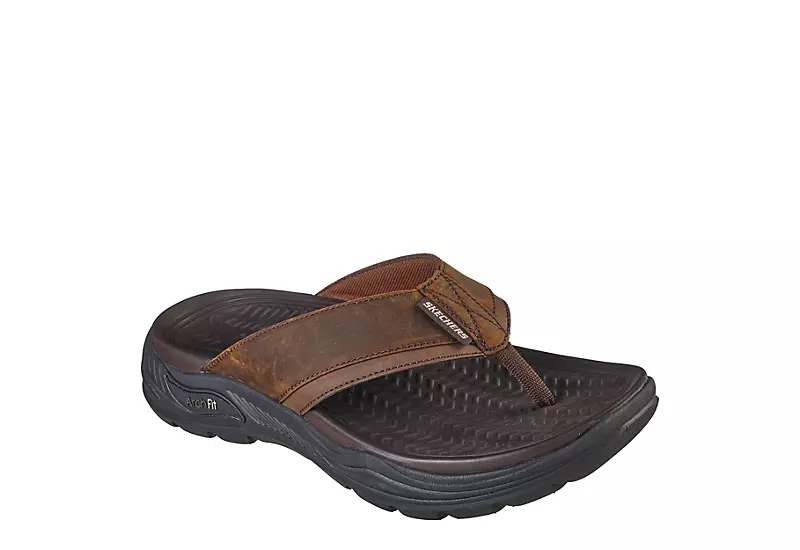 Skechers Mens Malico Flip Flop Sandal - Brown 3 Skechers Mens Malico Flip Flop Sandal - Brown