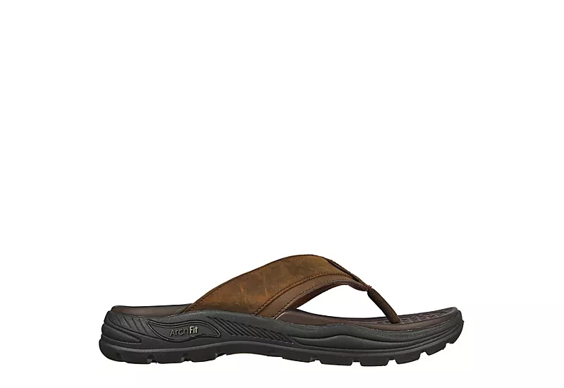Skechers Mens Malico Flip Flop Sandal - Brown 4 Skechers Mens Malico Flip Flop Sandal - Brown - Image 2