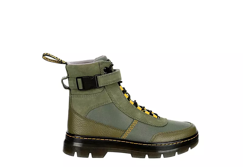 Dr. Martens Dr.martens Mens Combs Tech Combat Boot - Olive 4 Dr. Martens Dr.martens Mens Combs Tech Combat Boot - Olive - Image 2