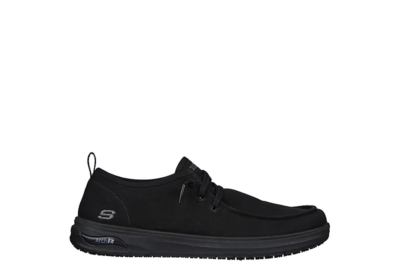Skechers Mens Arch Fit Melo Slip Resistant Work Shoe - Black 4 Skechers Mens Arch Fit Melo Slip Resistant Work Shoe - Black - Image 2