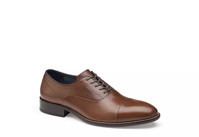Johnston & Murphy Mens Stockton Cap Toe Oxford - Dark Tan 3 Johnston & Murphy Mens Stockton Cap Toe Oxford - Dark Tan