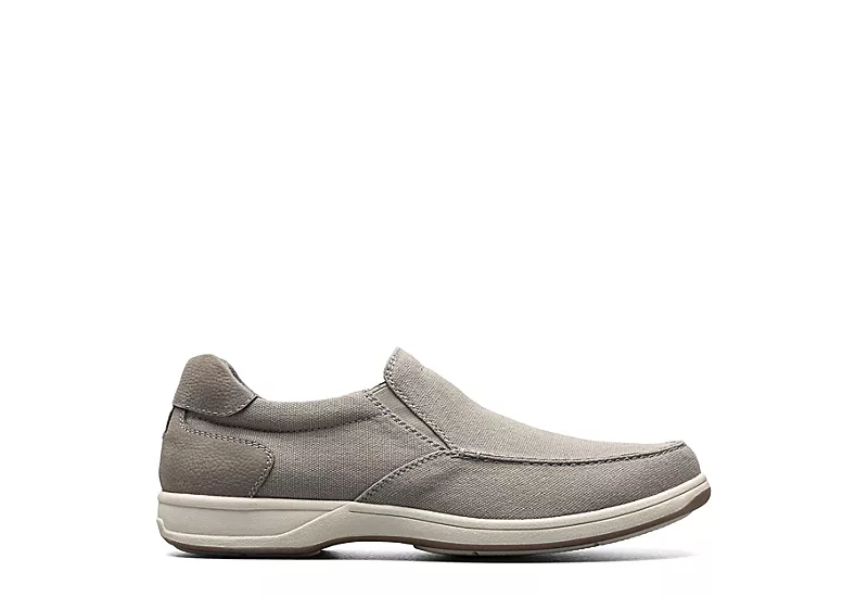 Florsheim Mens Lakeside Canvas Moc Toe Slip On Oxford - Grey 4 Florsheim Mens Lakeside Canvas Moc Toe Slip On Oxford - Grey - Image 2