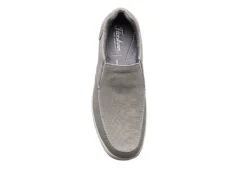 Florsheim Mens Lakeside Canvas Moc Toe Slip On Oxford - Grey -Shoe Promotion Shop US 01 502785 05