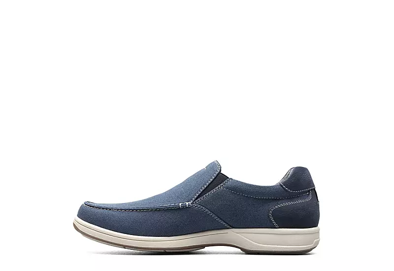 Florsheim Mens Lakeside Canvas Moc Toe Slip On Oxford - Navy 6 Florsheim Mens Lakeside Canvas Moc Toe Slip On Oxford - Navy - Image 4