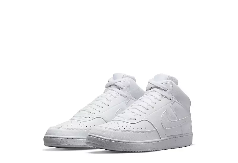 Nike Mens Court Vision Mid Sneaker - White 3 Nike Mens Court Vision Mid Sneaker - White