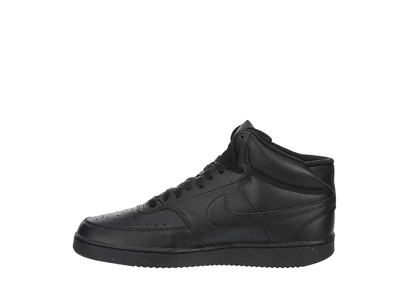 Nike Mens Court Vision Mid Sneaker - Black 6 Nike Mens Court Vision Mid Sneaker - Black - Image 4