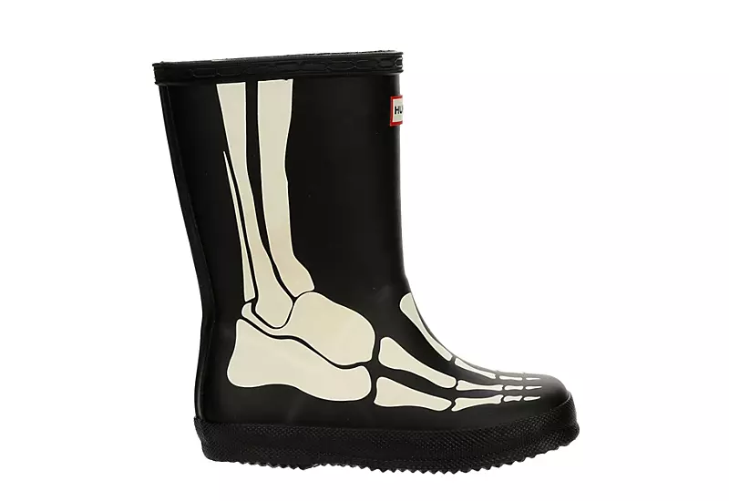 Hunter Boots Llc Boys Infant First Classic Skeleton Print Rain Boot - Black 4 Hunter Boots Llc Boys Infant First Classic Skeleton Print Rain Boot - Black - Image 2