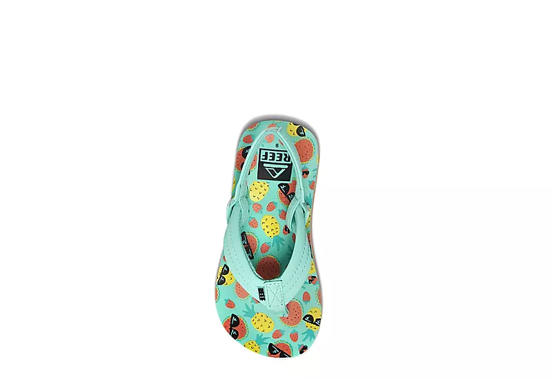 Reef Girls Infant Little Ahi Flip Flop Sandal - Green 5 Reef Girls Infant Little Ahi Flip Flop Sandal - Green - Image 3