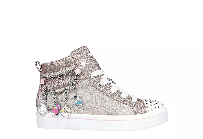 Skechers Girls Twi-lites 2.0 Twinkle Toes Light Up Sneaker - Rose Gold 4 Skechers Girls Twi-lites 2.0 Twinkle Toes Light Up Sneaker - Rose Gold - Image 2